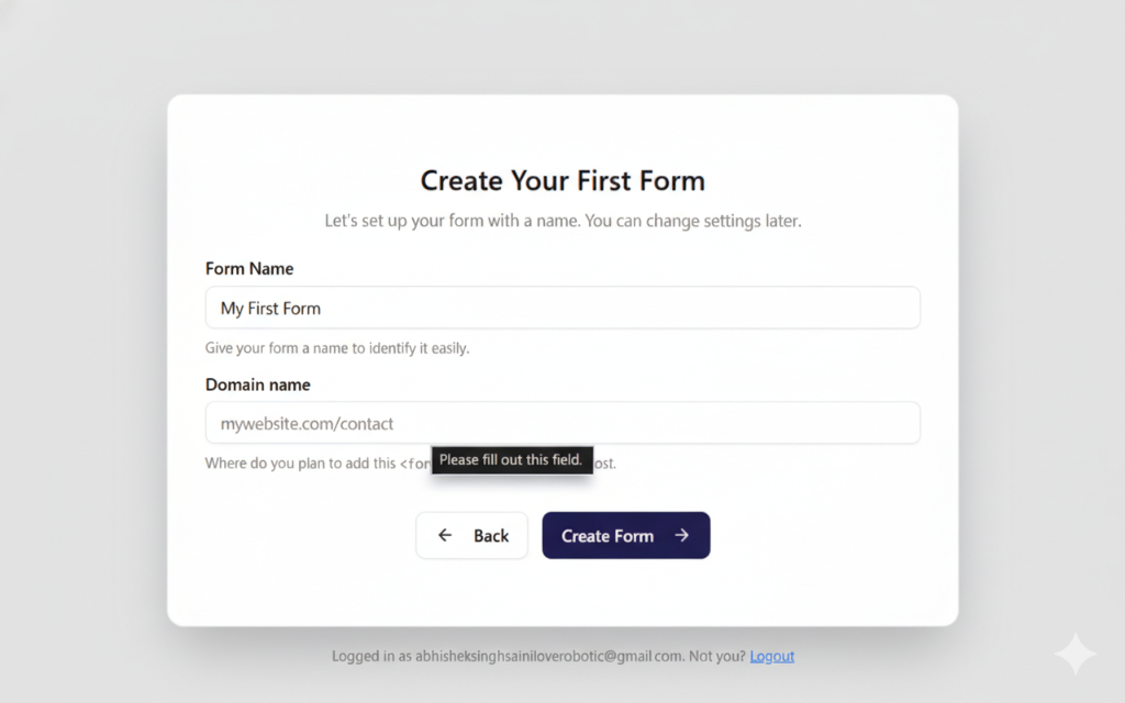 Create Web3Forms Form